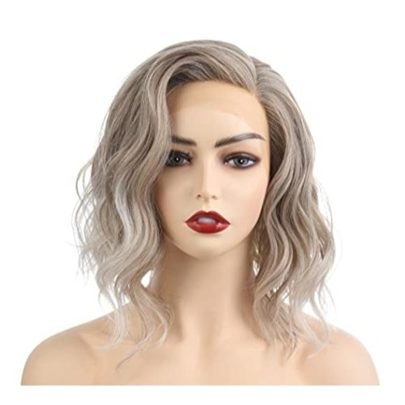 Short Bob Wavy Side Part Lace Front Wig
